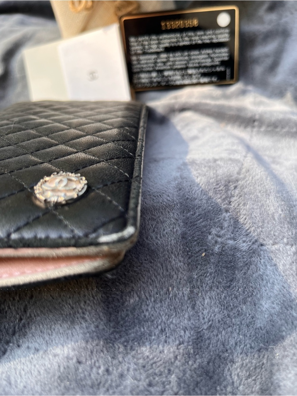 REHAB ~ Authentic Chanel Black Quilted Leather Case / Wallet - 13 Series - Picture 10 of 14